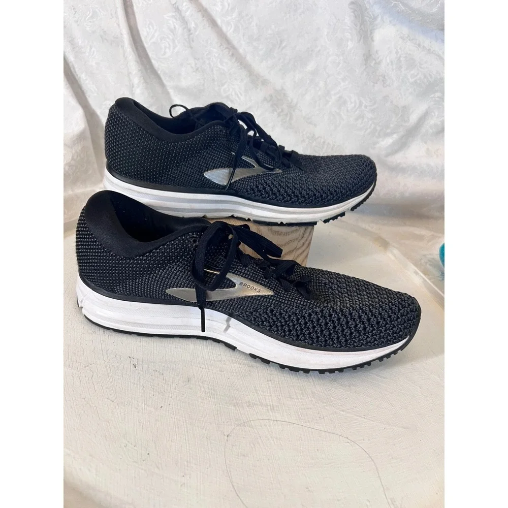 Brooks Revel 2 Running Shoes Womens 9.5 Black Grey Knit 1202811B050 Neutral
